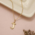 Letter Perfect 'J' Gold Pendant,,hi-res view 2