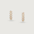 Intricate Lattice Gold & Diamond Stud Earrings,,hi-res view 3