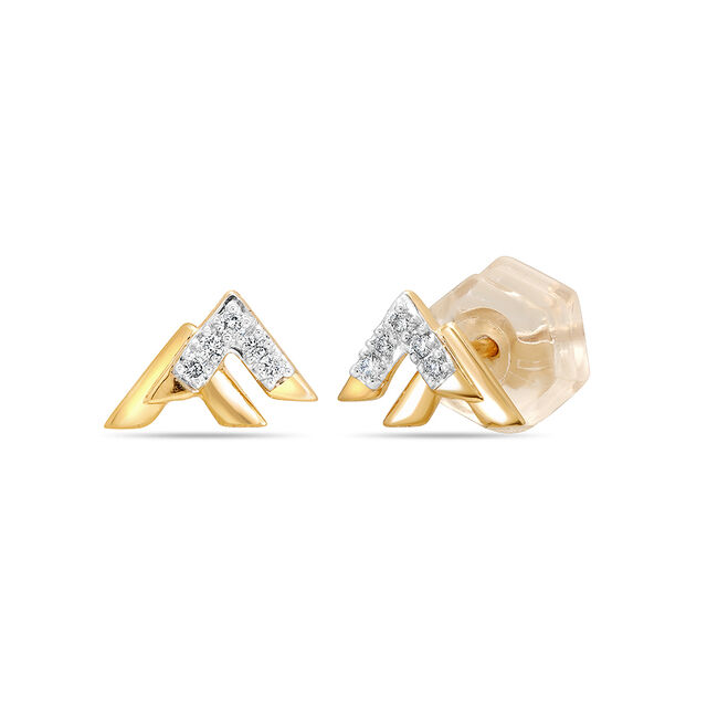 14KT Yellow Gold Mystic Peaks Stud Earrings,,hi-res image number null