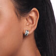 Shimmer Crush Silver Hoop Earrings,,hi-res view 2