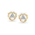 18 Karat Yellow Gold Floral Spirit Diamond Stud Earrings,,hi-res view 1