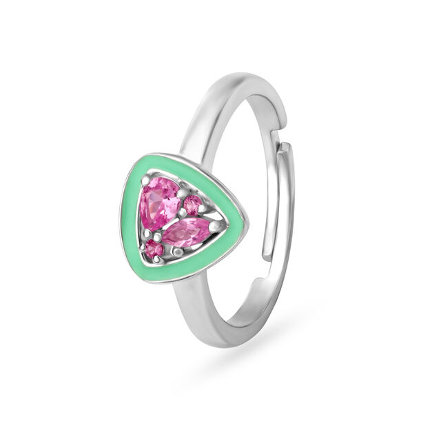 925 Silver Eclectic Triangle Enamel Ring,,hi-res image number null