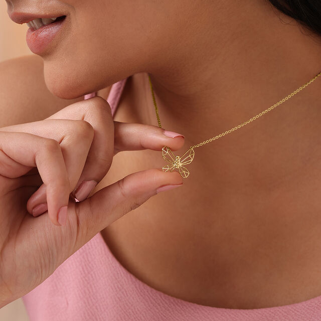 Whimsical Wings 14KT Yellow Gold Necklace,,hi-res image number null
