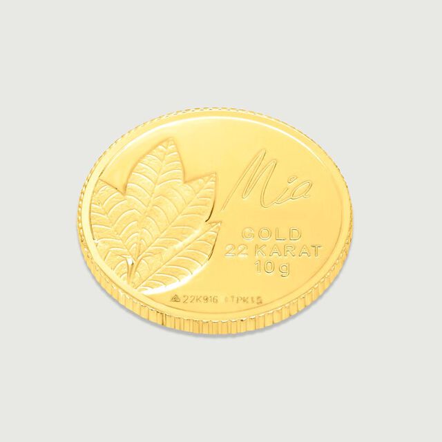 10 GM 22 Karat  Sublime Mango Leaf Gold Coin,,hi-res image number null