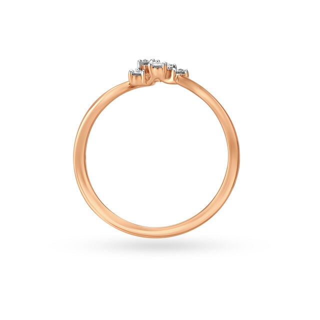 18KT Gold Diamond Studded Elegant Finger Ring,,hi-res image number null