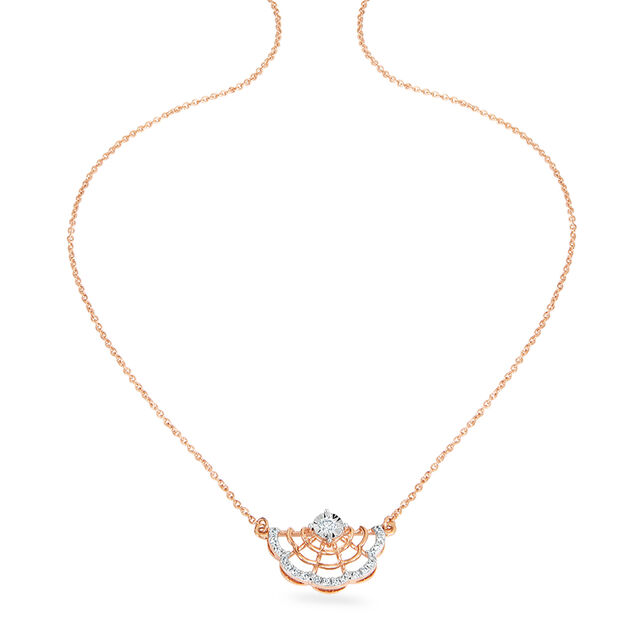 14KT Rose Gold Resplendent Flower Diamond Pendant With Chain,,hi-res view 1