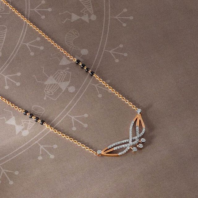 Flight of Elegance 14 Kt Gold and Diamond Mangalsutra,,hi-res image number null