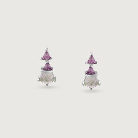 Twinkle Geo Silver Drop Earrings