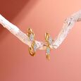 Soft Geometry Diamond Hoop Earrings,,hi-res view 1