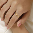 Letter F 14KT Yellow Gold Initial Ring,,hi-res view 2