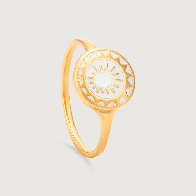 Luminous Sunset Enamel Gold Signet Ring,,hi-res image number null
