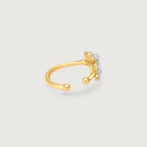 Floral Quilt Diamond Ear Cuff