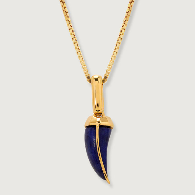 Sparkling Adventure 18KT Lapis Lazuli Tusk Pendant,,hi-res image number null