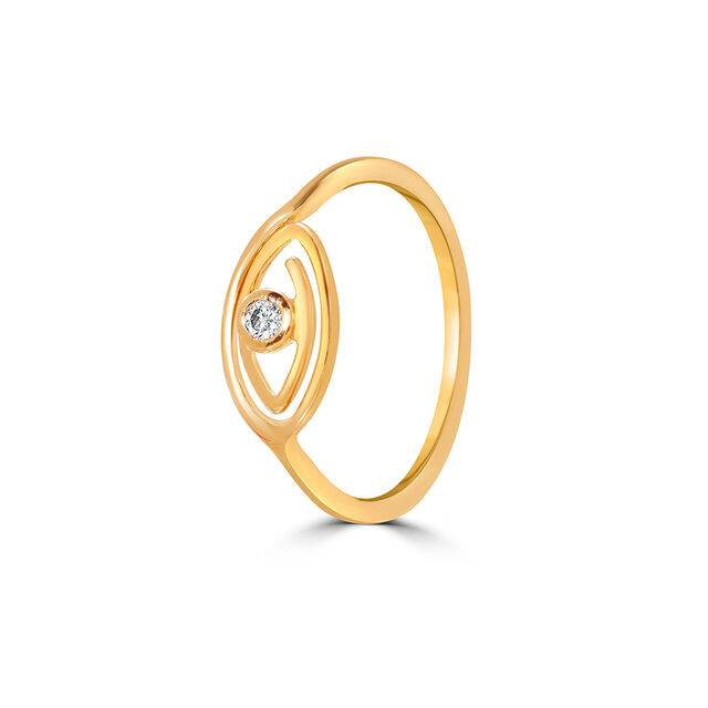14KT Yellow Gold Concentric Evil Eye Finger Ring,,hi-res image number null