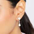 Classic Pearl Silver Drop Earrings,,hi-res view 2