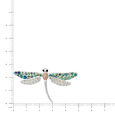 Silver Dragonfly Brooch With Splendid Blue Green Stones,,hi-res view 3