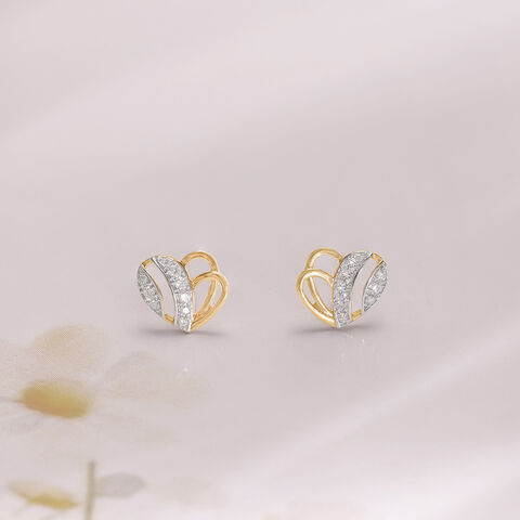 Bee Loved Heart Diamond Stud Earrings