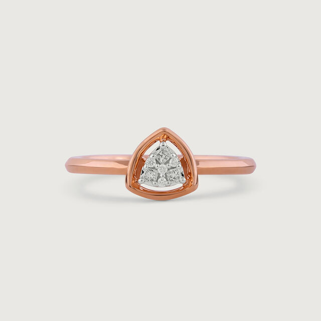 Trendy Triangle Gold & Diamond Finger Ring,,hi-res image number null