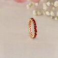 Sophisticated Red Garnet & Gold Finger Ring,,hi-res view 1
