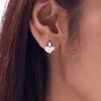 Soft Heart Silver Hoop Earrings,,hi-res view 2
