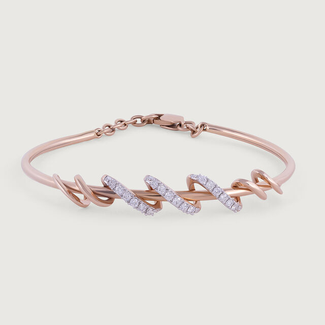 Twisted Blend Diamond & Gold Bangle,,hi-res image number null