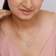 14KT Yellow Gold Waterfall Symphony Blue Topaz Necklace,,hi-res view 3