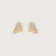 Geometric Poise Diamond Stud Earrings,,hi-res view 3