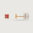Ruby Blossom 14KT Gold & Diamond Stud Earrings,,hi-res view 4