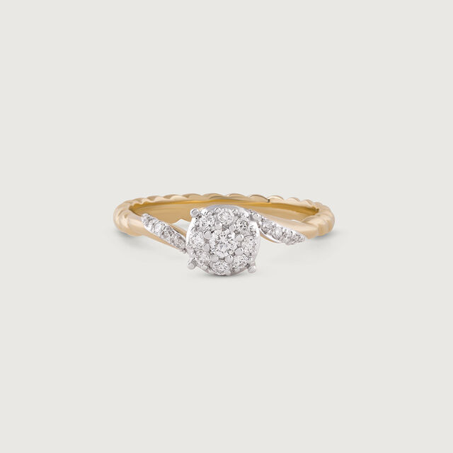 Twisted Romance Gold & Diamond Ring,,hi-res image number null
