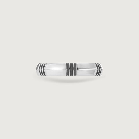 Linear Groove Silver Ring