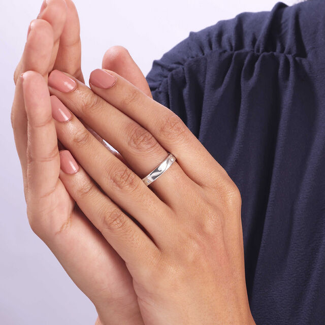 Elegant Curve Silver Ring,,hi-res image number null