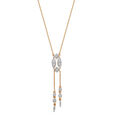 14Kt Rose Gold Oval Sparkling Diamond Necklace,,hi-res view 2