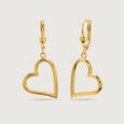 Cherished Heart 18KT Hoop Earrings,,hi-res view 4