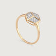 Geometric Glamour 14KT Gold & Diamond Ring,,hi-res view 4