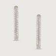 Sleek Edge Gold & Diamond Hoop Earrings,,hi-res view 3