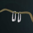 Radiant Wave Silver Hoop Earrings,,hi-res view 1