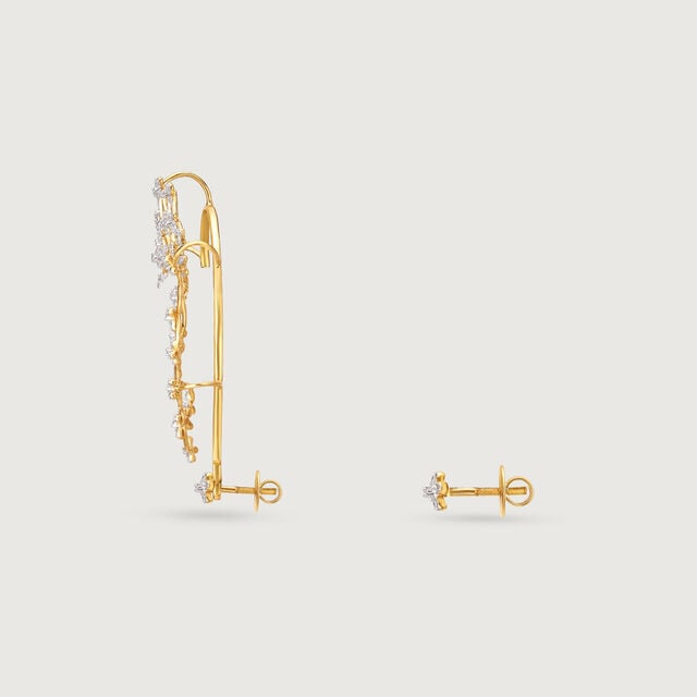 Floral Quilt Diamond Ear Cuff,,hi-res image number null