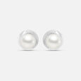 Pristine Pearl Silver Stud Earrings,,hi-res view 3