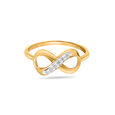 14KT Yellow Gold Infinity Diamond Finger Ring,,hi-res view 2