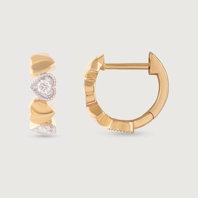 Bold Chic Gold & Diamond Hoop Earrings,,hi-res image number null