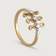 Kollam Glam Gold and Diamond Finger Ring,,hi-res view 4