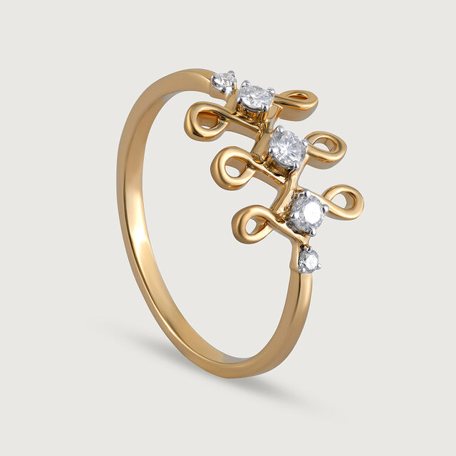 Kollam Glam Gold and Diamond Finger Ring,,hi-res image number null