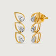 Teardrop Chic 14 Kt Gold and Diamond Drop Earrings,,hi-res view 4