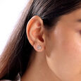 Gleaming Sunburst Gold & Diamond Stud Earrings,,hi-res view 2