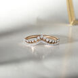 Modish Sleek Gold & Diamond Finger Ring,,hi-res view 1