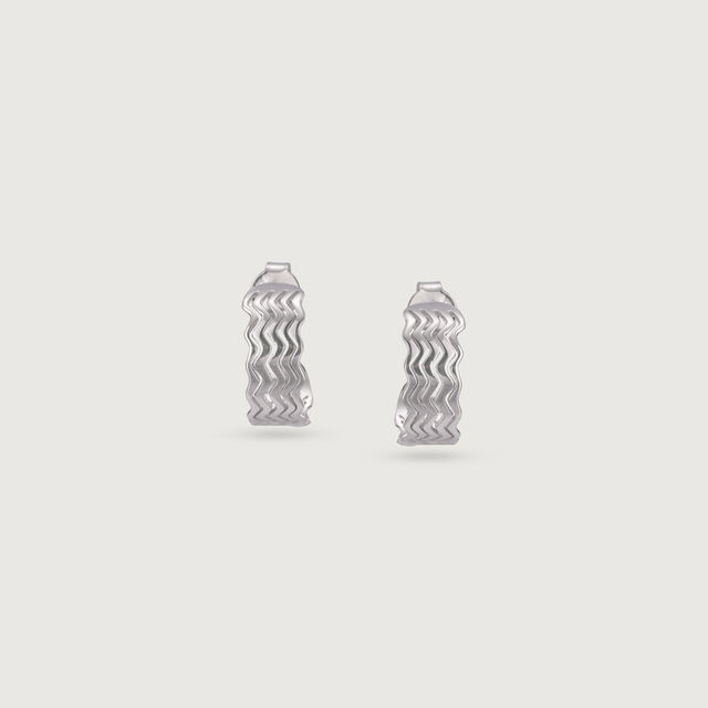 Wavy Chic Silver Earrings,,hi-res image number null