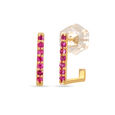 14KT Yellow Gold Classic Charming Hoop Earrings,,hi-res view 2