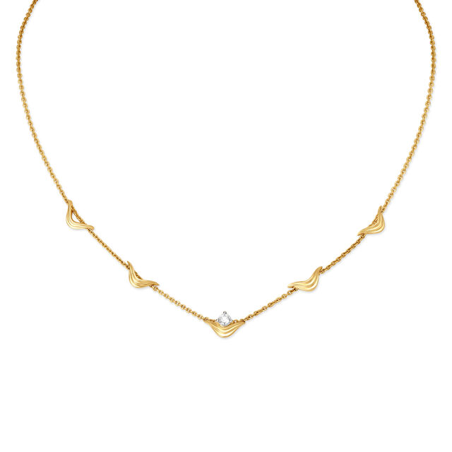 14kt Yellow Ripple Wave Gold Necklace,,hi-res view 1
