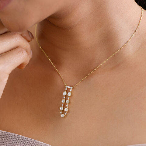 Elegant Cascade Polki Diamond Necklace