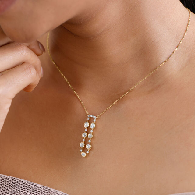 Elegant Cascade Polki Diamond Necklace,,hi-res image number null